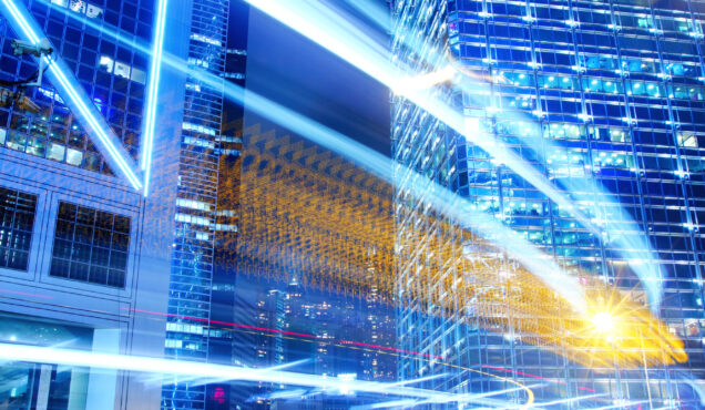 modern city at night